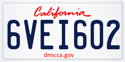 CA license plate 6VEI602