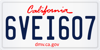 CA license plate 6VEI607