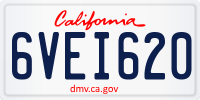 CA license plate 6VEI620