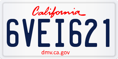 CA license plate 6VEI621