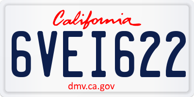 CA license plate 6VEI622