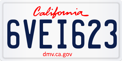 CA license plate 6VEI623