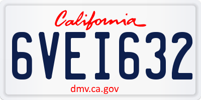 CA license plate 6VEI632