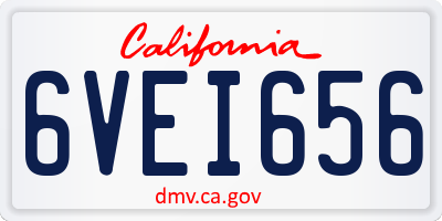 CA license plate 6VEI656