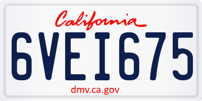 CA license plate 6VEI675