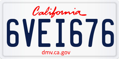 CA license plate 6VEI676