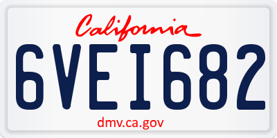 CA license plate 6VEI682