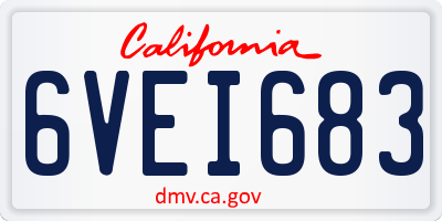 CA license plate 6VEI683