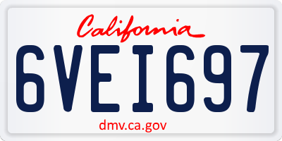 CA license plate 6VEI697