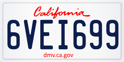CA license plate 6VEI699
