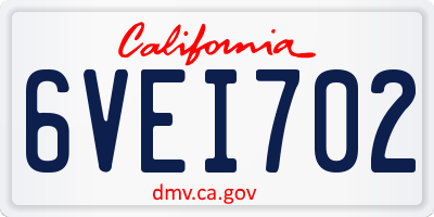CA license plate 6VEI702
