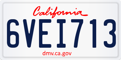 CA license plate 6VEI713
