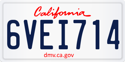 CA license plate 6VEI714