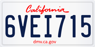 CA license plate 6VEI715