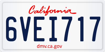 CA license plate 6VEI717