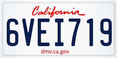 CA license plate 6VEI719