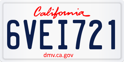 CA license plate 6VEI721