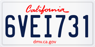 CA license plate 6VEI731