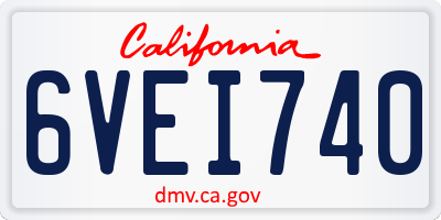 CA license plate 6VEI740