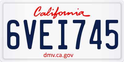 CA license plate 6VEI745