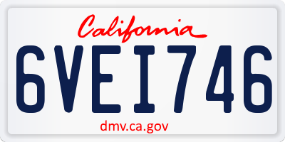 CA license plate 6VEI746