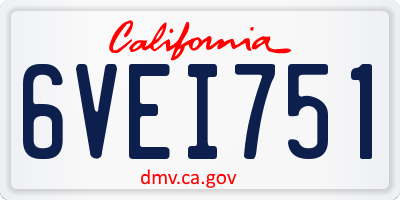 CA license plate 6VEI751