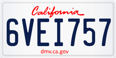 CA license plate 6VEI757