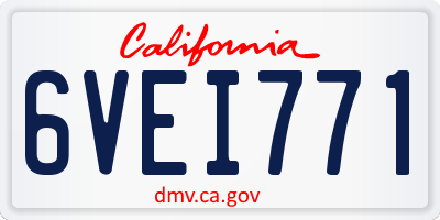 CA license plate 6VEI771