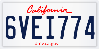 CA license plate 6VEI774
