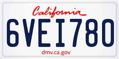 CA license plate 6VEI780
