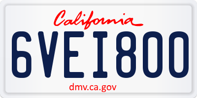 CA license plate 6VEI800