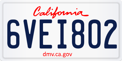 CA license plate 6VEI802