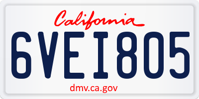 CA license plate 6VEI805