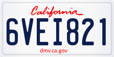 CA license plate 6VEI821