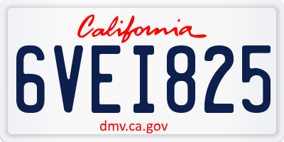 CA license plate 6VEI825