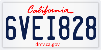 CA license plate 6VEI828