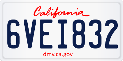 CA license plate 6VEI832