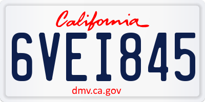 CA license plate 6VEI845