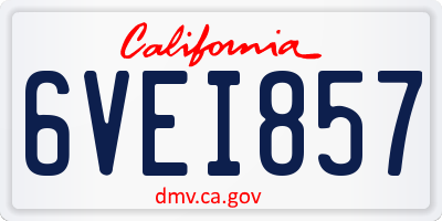 CA license plate 6VEI857