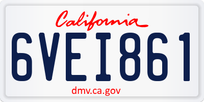 CA license plate 6VEI861