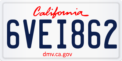 CA license plate 6VEI862