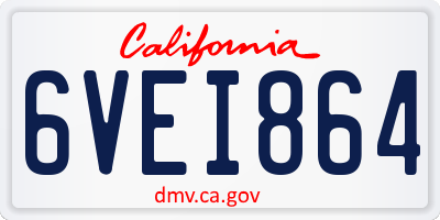 CA license plate 6VEI864