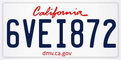 CA license plate 6VEI872