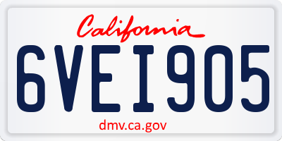 CA license plate 6VEI905