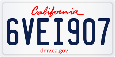 CA license plate 6VEI907