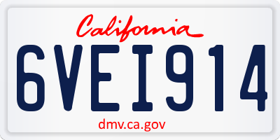 CA license plate 6VEI914