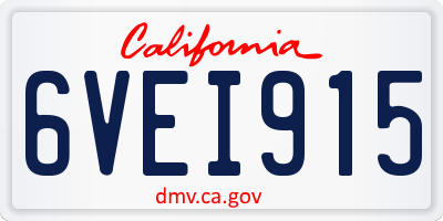 CA license plate 6VEI915