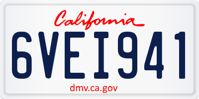 CA license plate 6VEI941
