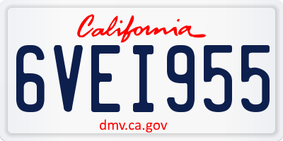 CA license plate 6VEI955