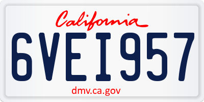 CA license plate 6VEI957